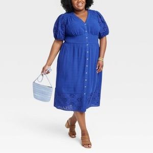 Knox Rose™ Women's Short Sleeve A-Line Dress - Blue